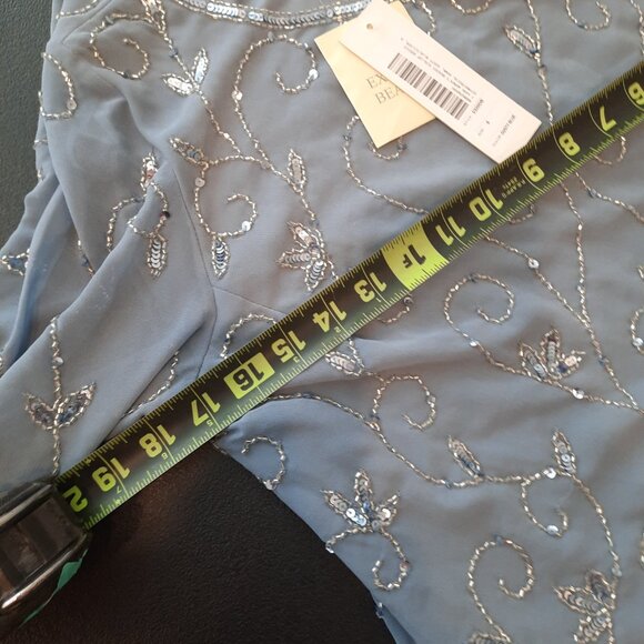 J Kara Women’s Boad Neck Asymmetrical Beaded Dress - Picture 4 of 6